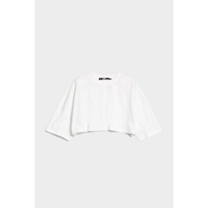 Tričko karl lagerfeld cropped logo t-shirt bílá m