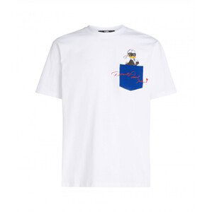 Tričko karl lagerfeld klxdisney pocket logo t-shirt bílá s