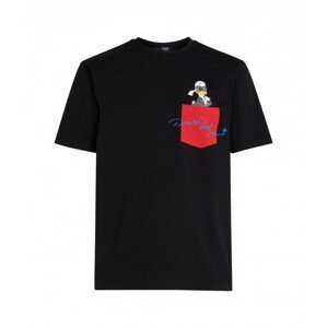 Tričko karl lagerfeld klxdisney pocket logo t-shirt černá m