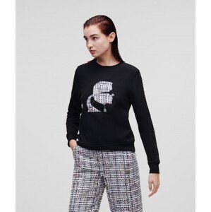 Mikina karl lagerfeld boucle profile sweatshirt černá xs
