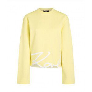 Mikina karl lagerfeld karl signature hem sweatshirt žlutá s