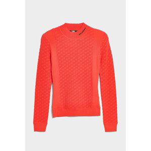 Svetr karl lagerfeld lightweight textured mockneck oranžová s