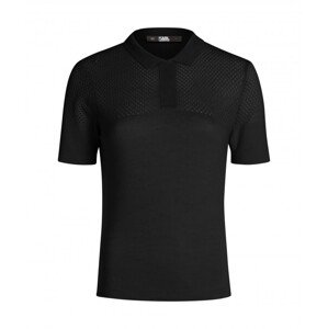 Svetr karl lagerfeld knit polo černá s