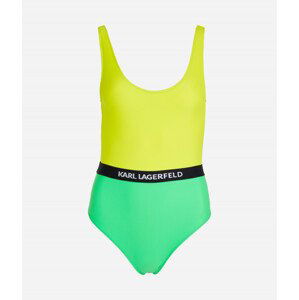 Plavky karl lagerfeld colour block swimsuit zelená s