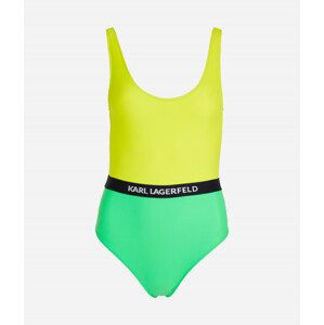 Plavky karl lagerfeld colour block swimsuit zelená xs