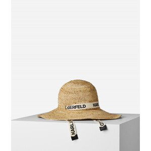 Klobouk karl lagerfeld k/essential brim hat raffia hnědá none