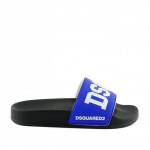 Pantofle dsquared2 sandals maxi logo print modrá 36