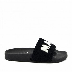 Pantofle marni terrycloth maxi logo sandals černá 31