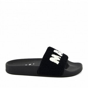 Pantofle marni terrycloth maxi logo sandals černá 33