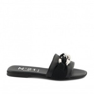 Pantofle no21 chunky chain embellished slides černá 32