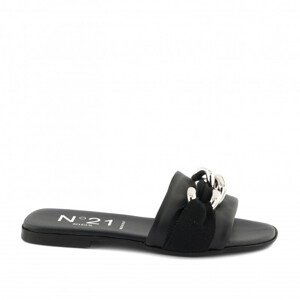 Pantofle no21 chunky chain embellished slides černá 35