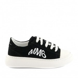 Tenisky mm6 leather sneakers maxi logo print černá 32