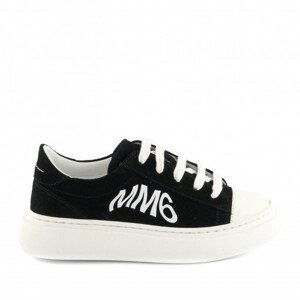 Tenisky mm6 leather sneakers maxi logo print černá 34