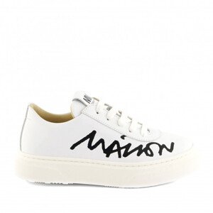 Tenisky mm6 leather sneakers maxi logo print bílá 33