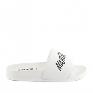 Pantofle mm6 sandals maxi logo print bílá 37