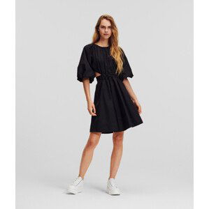 Šaty karl lagerfeld a-line puff sleeve dress černá 44