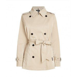 Kabát karl lagerfeld coated cotton short trench hnědá 40