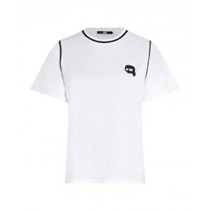 Tričko karl lagerfeld ikonik 2.0 t-shirt w piping bílá xl