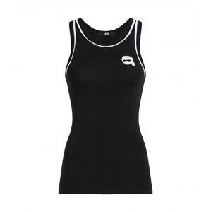 Tričko karl lagerfeld ikonik 2.0 tank top w piping černá l