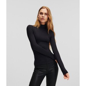 Tričko karl lagerfeld stretch lslv top černá xs