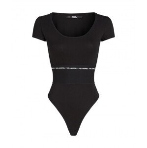 Tričko karl lagerfeld branded elastic jersey body černá m