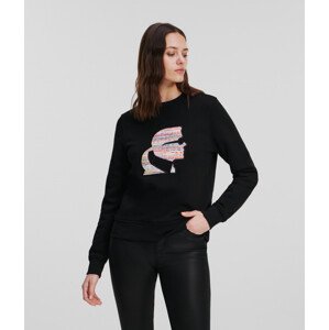 Mikina karl lagerfeld boucle profile sweatshirt černá s