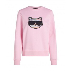 Mikina karl lagerfeld boucle choupette sweatshirt růžová m