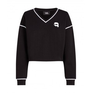 Mikina karl lagerfeld ikonik 2.0 cropped sweatshirt černá xs