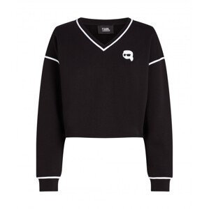 Mikina karl lagerfeld ikonik 2.0 cropped sweatshirt černá xl