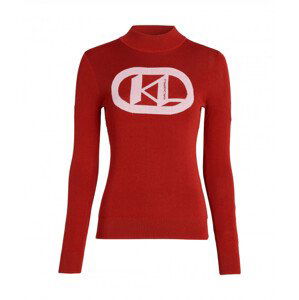 Svetr karl lagerfeld logo turtleneck červená s