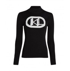 Svetr karl lagerfeld logo turtleneck černá xl