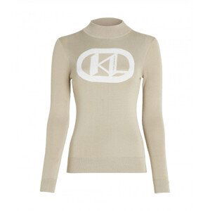 Svetr karl lagerfeld logo turtleneck hnědá s