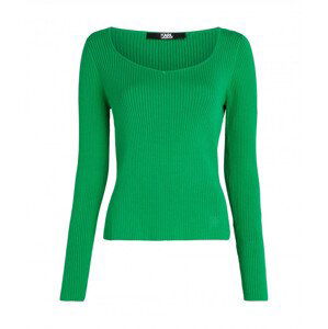 Svetr karl lagerfeld ls feminine knit top zelená xs