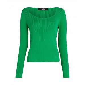 Svetr karl lagerfeld ls feminine knit top zelená s