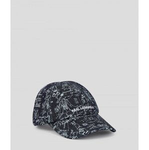 Kšiltovka karl lagerfeld k/essential cap washed denim modrá none