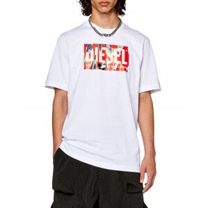 Tričko diesel t-just-l13 t-shirt bílá xl