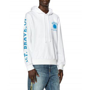 Mikina diesel s-ginn-hood-k21 sweat-shirt bílá s