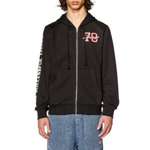 Mikina diesel s-ginn-hood-zip-k9 sweat-shirt černá s