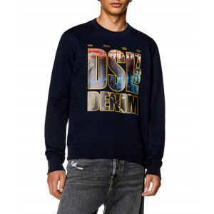 Mikina diesel s-ginn-l3 sweat-shirt modrá s