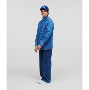Košile karl lagerfeld jeans klj regular denim shirt modrá m