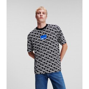 Tričko karl lagerfeld jeans klj monogram aop sslv tee černá xl