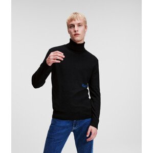 Svetr karl lagerfeld jeans klj lightweight turtleneck černá s