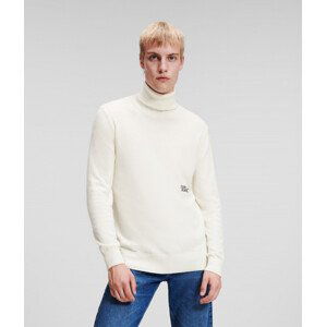 Svetr karl lagerfeld jeans klj lightweight turtleneck bílá m