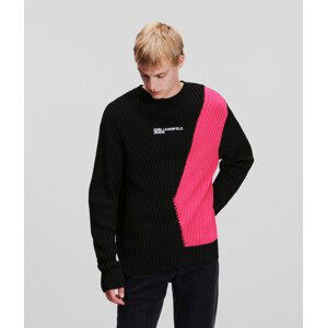 Svetr karl lagerfeld jeans klj ribbed blocked sweater černá m