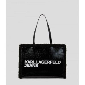 Kabelka karl lagerfeld jeans box logo pu shearling tote černá none