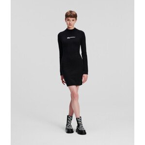 Šaty karl lagerfeld jeans klj lslv knitted dress černá s