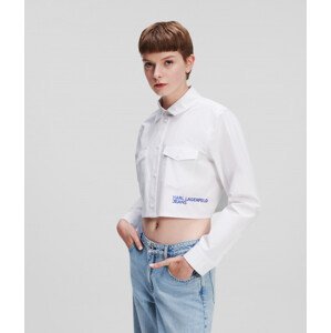 Košile karl lagerfeld jeans klj cropped logo shirt bílá m