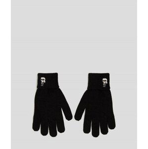 Rukavice karl lagerfeld k/ikonik 2.0 knit ff glove černá l