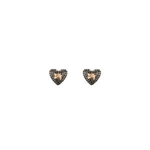 Náušnice karl lagerfeld k/heart studs pave černá none