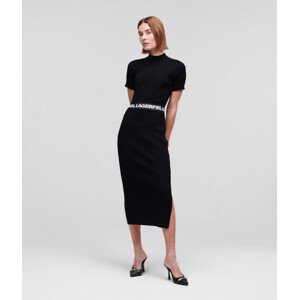 Šaty karl lagerfeld sslv knit dress w/logo černá l